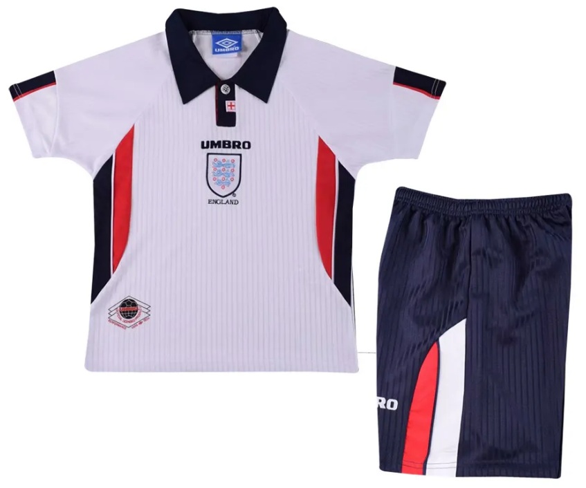 Kit infantil I Seleção da Inglaterra 1998 Umbro retro
